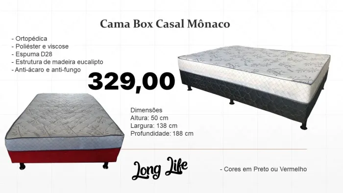 Cama Box Casal Mônaco - FRETE GRÁTIS ENTREGA HOJE !!!