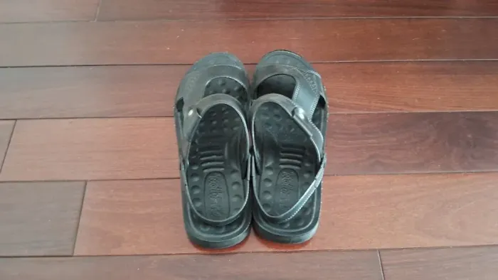 Sandália Papete Masculina Preta Confortável Velcro