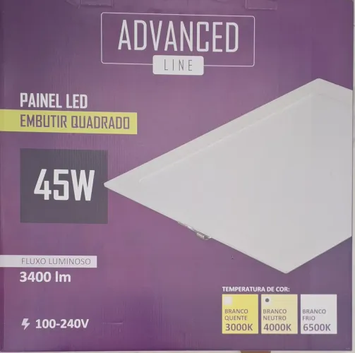 Painel Led de Embutir 45w 60x60 neutra 4000k
