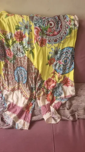 Calça tipo sarongue Floral Amarelo