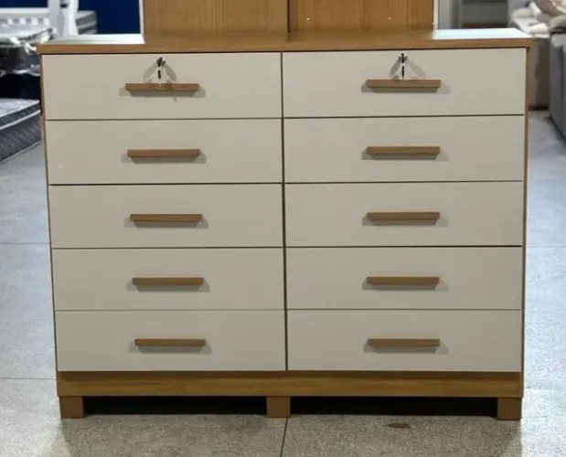 Cômoda Gaveteiro 10 Gavetas 2 C/Chave 1.36M. Produto Novo Direto de Fábrica.