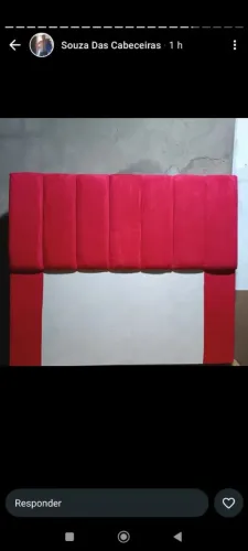 Cabeceira de Cama Estofada Vermelha