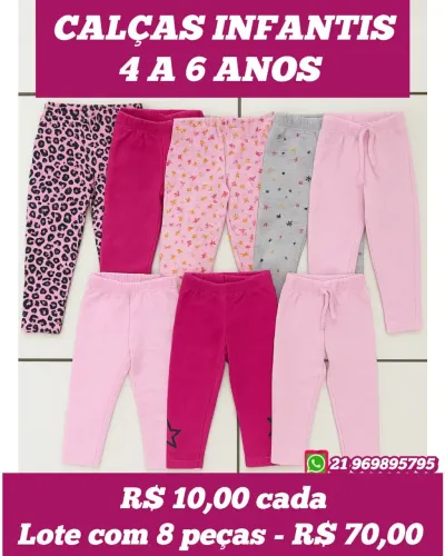 Calças infantis tamanho 4 a 6 anos
