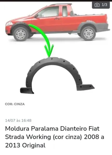 Moldura Acabamento Paralama Fiat Strada Original