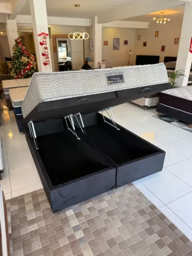 Cama box Queen BAÚ COM COLCHÃO NOVO - Entrego! 