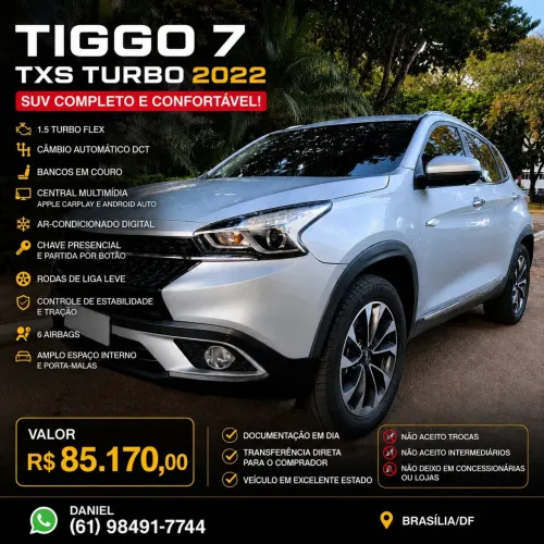 Chery Tiggo 7 TXS 1.5 16V Turbo Flex Aut. 2022