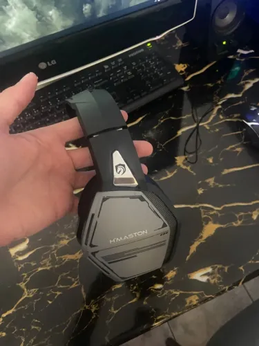 Fone Gamer Sem Fio H´maston Sns13 Usb/tipo-c Com Luzes RGB Preto
