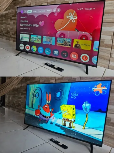 Tv smart e android 4k 43 polegadas bem fininha modelo novo aceito cartão e pix