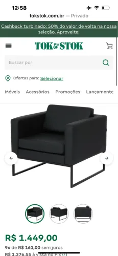 Poltronas tok Stock couro preto - em excelente estado 