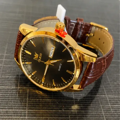 Relógio Masculino Olevs Original Elegante com Pulseira em Couro - Pronta Entrega