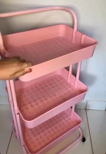 Carrinho auxiliar rosa