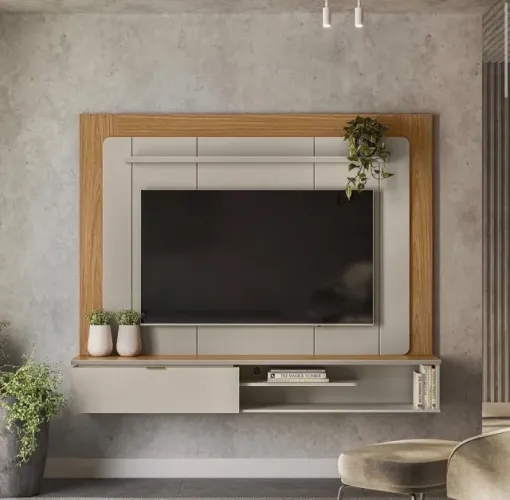 Painel Sala Verona 182 Nature e Off White