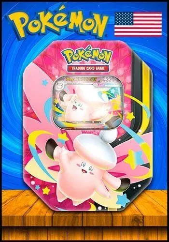 Pokémon TCG Mega Moonlit Tin(Lata Mega Luar) com Mega Clefable EX