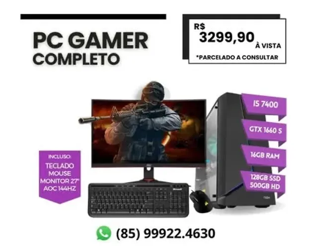PC Gamer i5 | 16gb RAM | GTX 1660 Super | SSD 120gb + HD 500gb