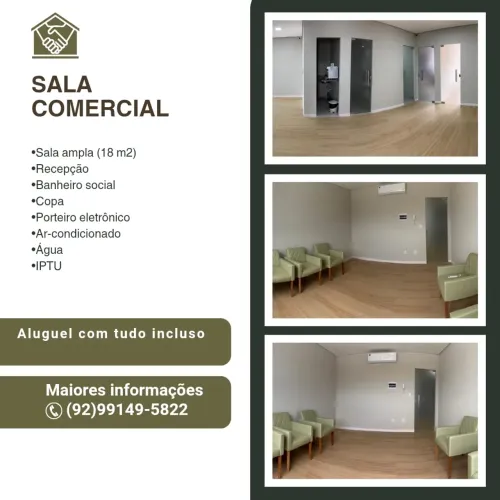Sala Comercial Dom Pedro | 18m² | Climatizada | Recepção | Próx praça de alimentação 
