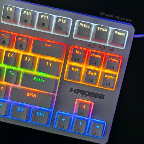 Teclado Mecânico 75% Kross Elegance KE-KG130 Branco RGB