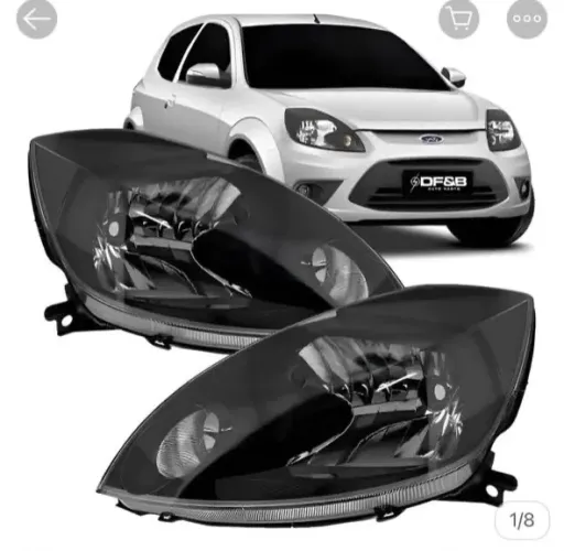 Farol máscara negra Ford Ka 2008 até 2013
