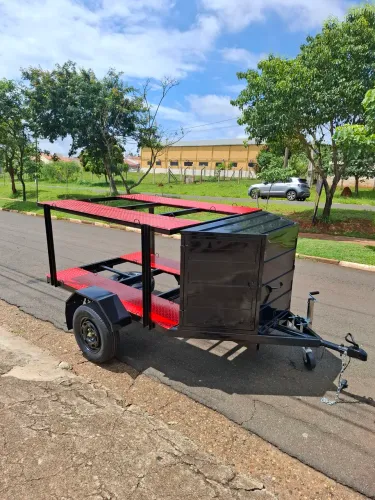 CARRETA PARA 2 KARTS COM BAÚ