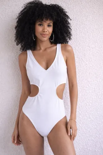 1 Body BRAND Tam M branco com abertura lateral último 40,00