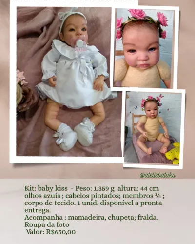 Bebê reborn realista baby Kiss