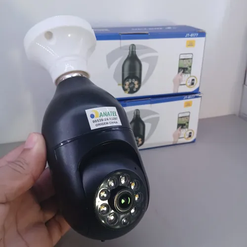 Camera lâmpada preta Yoosee wi-fi inteligente