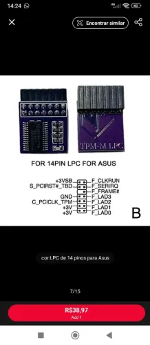 TPM 2.0 ASUS 14 PIN