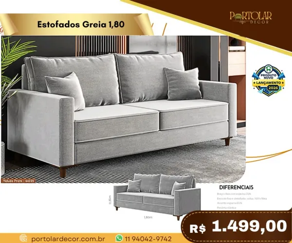 Estofados Grécia 1,80m , à pronta entrega