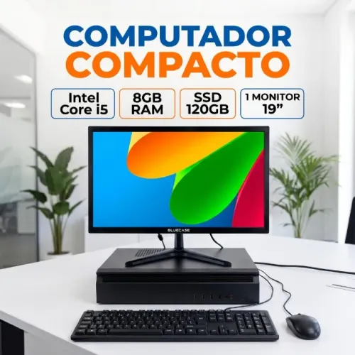 Computador Compacto Intel Core i5, 8Gb, SSD 120gb, Gabinete Slim, Novo Loja Coimbra Comput