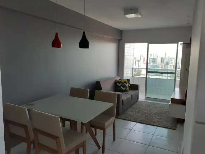 Lindo apartamento mobiliado de 52 m², 2 quartos e 1 suíte disponível para locação na Zona