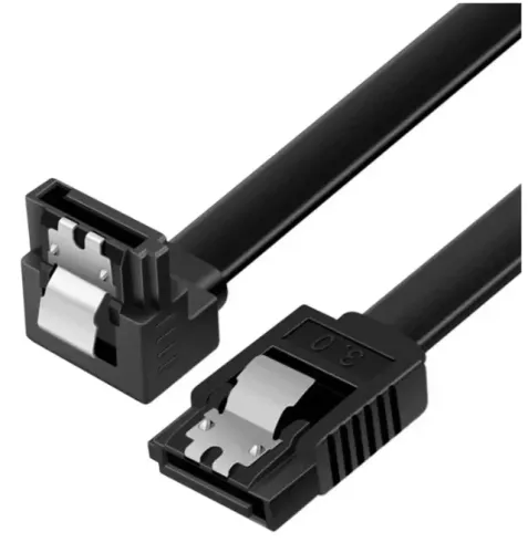 Cabo De Dados Sata 3 6gb/s Com Trava 40cm Conector 90° Preto