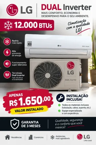 Ar condicionado LG DUAL INVERTER 12K