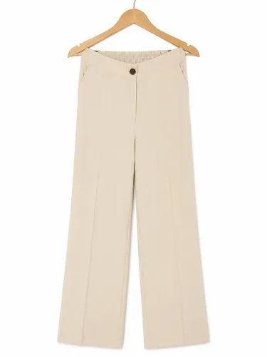 Calça Pantalona Feminina Champanhe | Tamanho M | Elegante