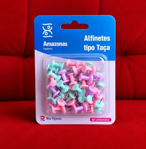 Kit alfinete colorido tachinhas para quadros murais escritório home office pin 40 UN.