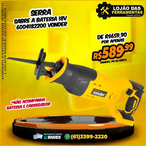 Serra Sabre a Bateria 18V 6004182200 Vonder
