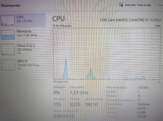 Notebook intel core i5 12°