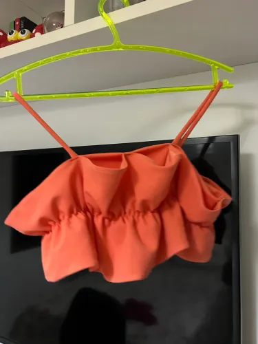 Kit cropped preto e laranja 