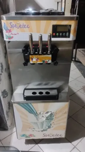  Máquina de Sorvete Expresso de Piso com 3 Bicos