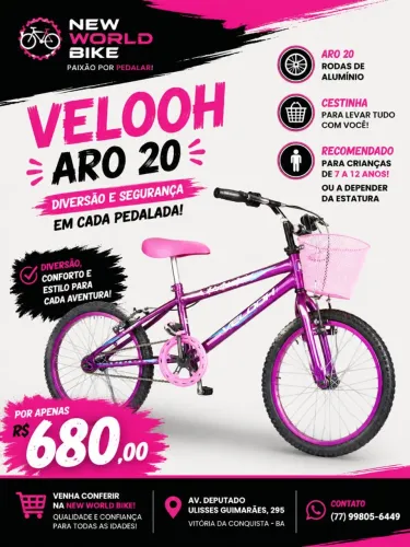 Bicicleta aro 20 Velooh