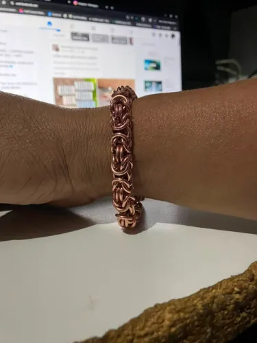Pulseira elo Bizantino em cobre puro