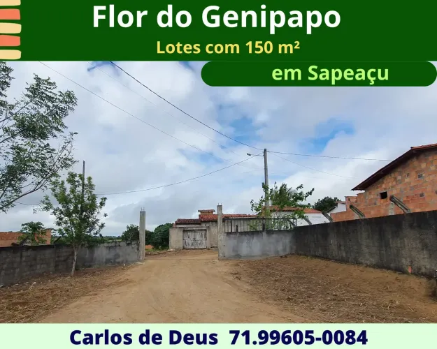 Loteamento Flor do Genipapo, excelentes lotes 150 m², Sapeaçu, a partir de R$ 19.000,00.