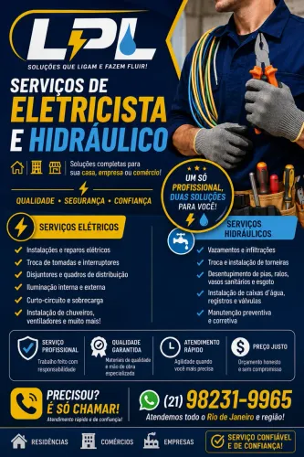 LPL serviços de elétrica e hidráulica.