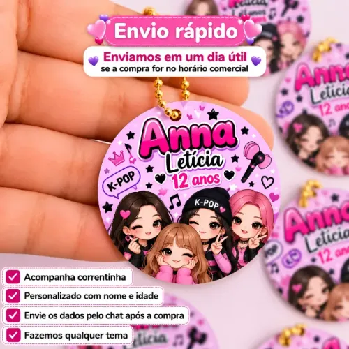 Kit 20 Tags Personalizadas com Correntinha - Fazemos Qualquer Tema