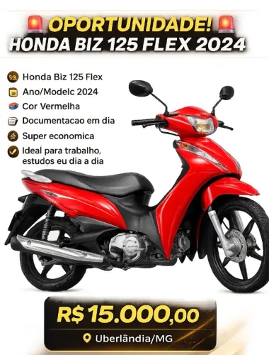 ? OPORTUNIDADE! HONDA BIZ 125 FLEX 2024 ?  ? Honda Biz 125 Flex ? Ano/Modelo: 2024 ? 