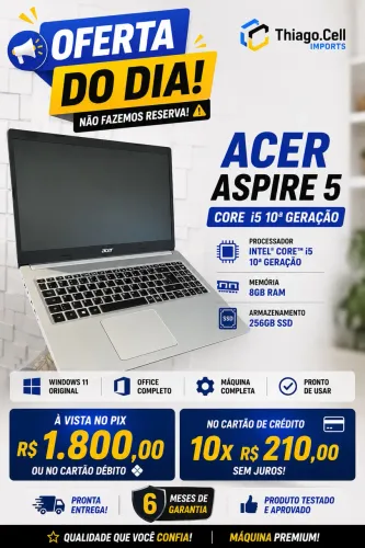 Acer aspire 5 Core i5 10 ger 8gb 256gb ssd 15.6 6 meses garantia