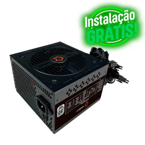 Fonte Husky Sledger 550W, 80 Plus White, PFC ativo, Bivolt Preta