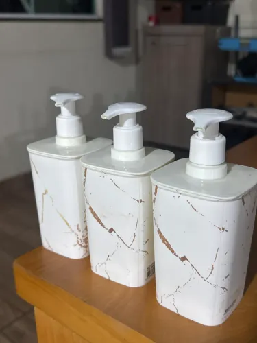 Dispenser Porta Sabonete Liquido Make 420ml Mármore Plasútil