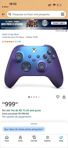Controle sem Fio Xbox - Stellar Shift - EDIÇÃO ESPECIAL