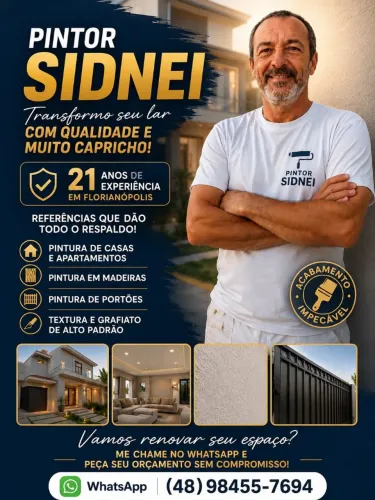 Sidnei pinturas 21 anos no ramo