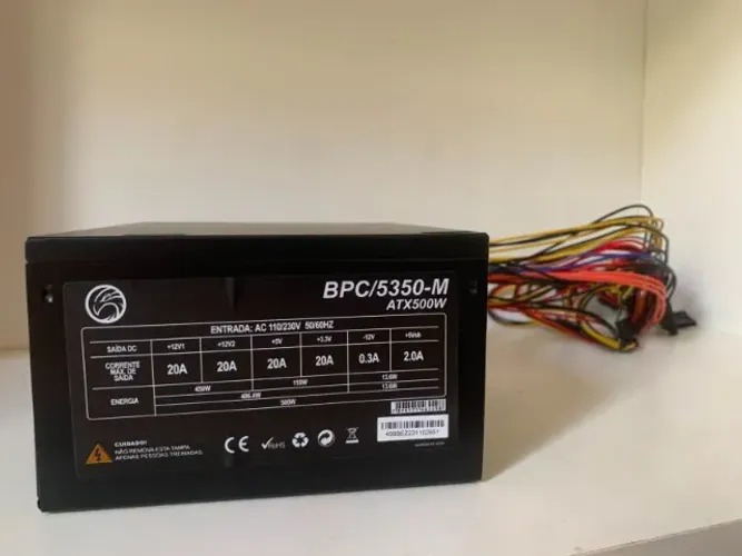 Fonte Atx 500w Brazil Pc Bpc/5350-M - 24 Pinos Com Cabo