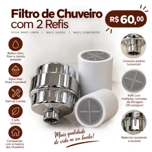 Purificador de água para chuveiro
